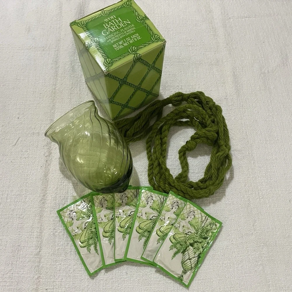 Vintage 1970'S Avon Bath Garden‎ Hanging Planter W/CRYSTALS Retro Boho Gift NEW